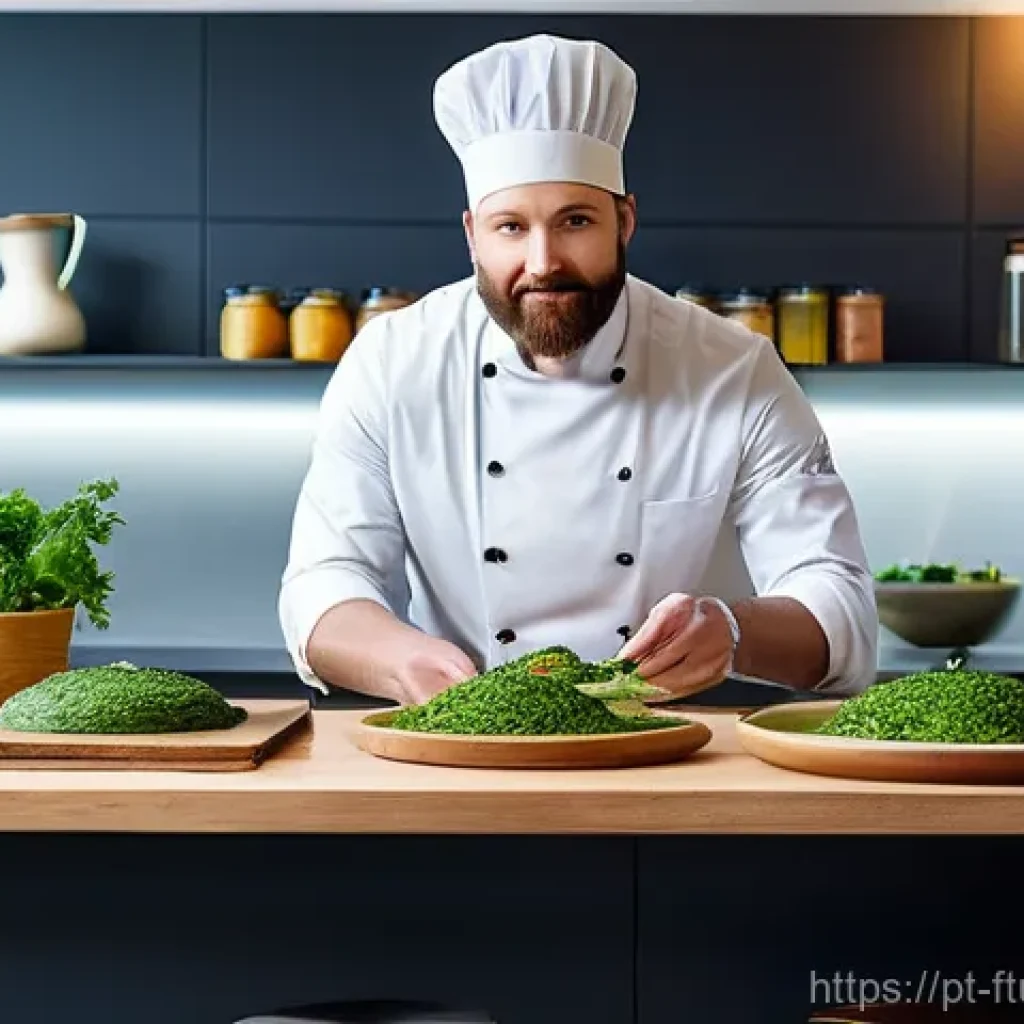 미래식품의 마케팅 전략 변화 - **Prompt 1: The Storyteller's Harvest - Sustainable Innovation on Display**
"A vibrant, high-def...